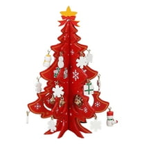 Christmas Wood Decorations Mini Wooden Christmas Tree Ornaments Christmas Tree Gifts With Small Pendants Farmhouse Style Hanging Crafts Pendants for Tree Vintage Xmas Pendants for Home Party