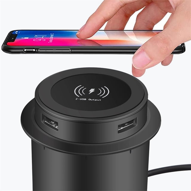 3 In 1 Multi-function Hidden USB Bedside Cabinet Sofa Armrest Desktop Office Furniture Wireless Charger Embedded