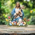 thumbnail image 6 of Lilixerw 6.3 in Easter Jesus Acrylic Tabletop Decoration,with Carved Details,Spring & Easter Home Office Desktop Decor,Festival Party Centerpiece Shelf Display, 6 of 6