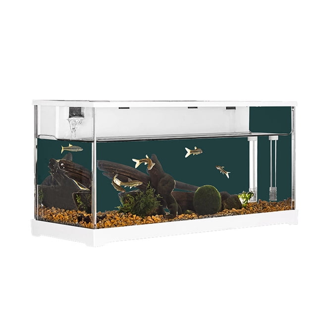 BeesClover Aquarium Betta, Bol en Acrylique Transparent pour Aquarium pour Poissons Rouges Petits Poissons, Système de Filtration par Circulation Supérieure, Pompe à Eau Silencieuse, Décoration de Bureau à Domicile