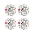thumbnail image 2 of Disketp Cute Cartoon Sloth Funny Coasters,4 Pcs Leather Coasters With Holder, Perfect Housewarming Hostess Gifts,Protect Furniture From Water Marks Scratch And Damage, 2 of 9