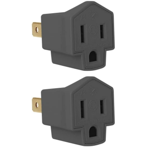 Maximm 2 Prong to 3 Prong Adapter, 2 Pack Turn Any 2 Prong Outlet into