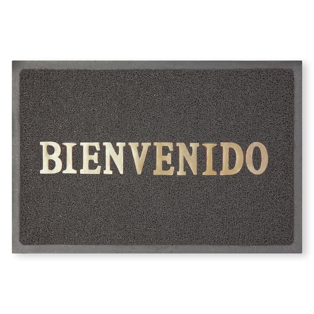 Tapete de Entrada PVC CasaMia Bienvenido Gris 40x60