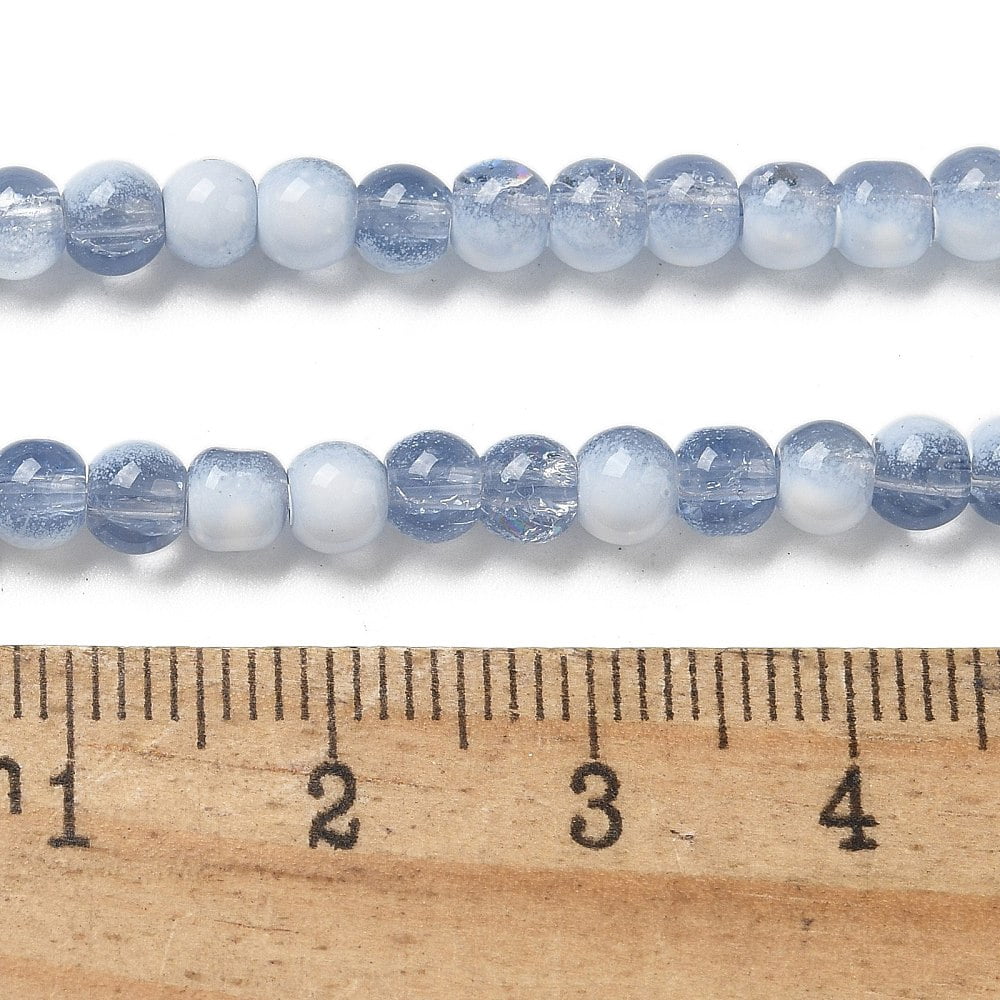20strands Glass Beads Strands Rondelle Steel Blue 4.5mm Hole: 0.7mm about 208~217pcs/strand 299.21''(760cm)