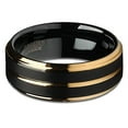 thumbnail image 2 of Black Tungsten Wedding Ring,Yellow Gold,Black Tungsten Ring,Anniversary Ring,Tungsten Wedding Band,Engagement, 2 of 3