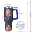 thumbnail image 2 of OBREWU Pioneer Flower Tumbler with Handle and Lid,Pioneer Flower 40oz Double Wall Vacuum Insulated Tumbler,Cups Gift for Women and Men, 2 of 7