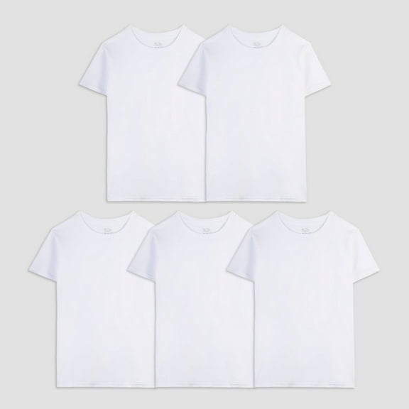 Fruit of the Loom Boys' 4   1 Bonus Pack T-Undershirt - White M