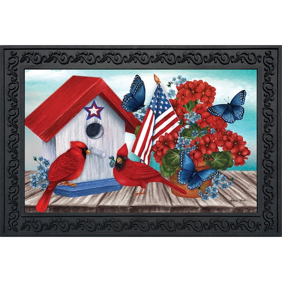 Briarwood Lane American Cardinal Floral Doormat