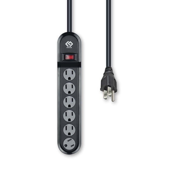 OSKOS Surge Protector Power Strip, 6 outlets, 500 Joules, 6FT Extension Cord, UL Listed,15A Circuit Breaker, Wall Mountable.