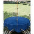 thumbnail image 2 of Outdoor Tablecloth with Umbrella Hole Zipper Farmhouse Solid Blue Round Tablecloth 60" Waterproof Outside Table Cloth Boho Vintage Country Woven Texture Patio Table Cover Tablecloths for Picnic Party, 2 of 8