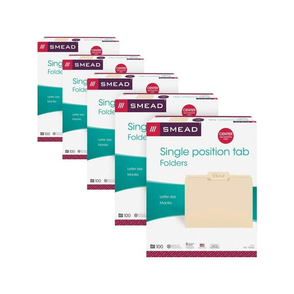 Smead 1/3 Cut Tab Manila File Folders
