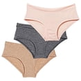 thumbnail image 3 of Calvin Klein Women's 3 Pack Hipster Underwear, Nude/Pink/Grey Medium, 3 of 3
