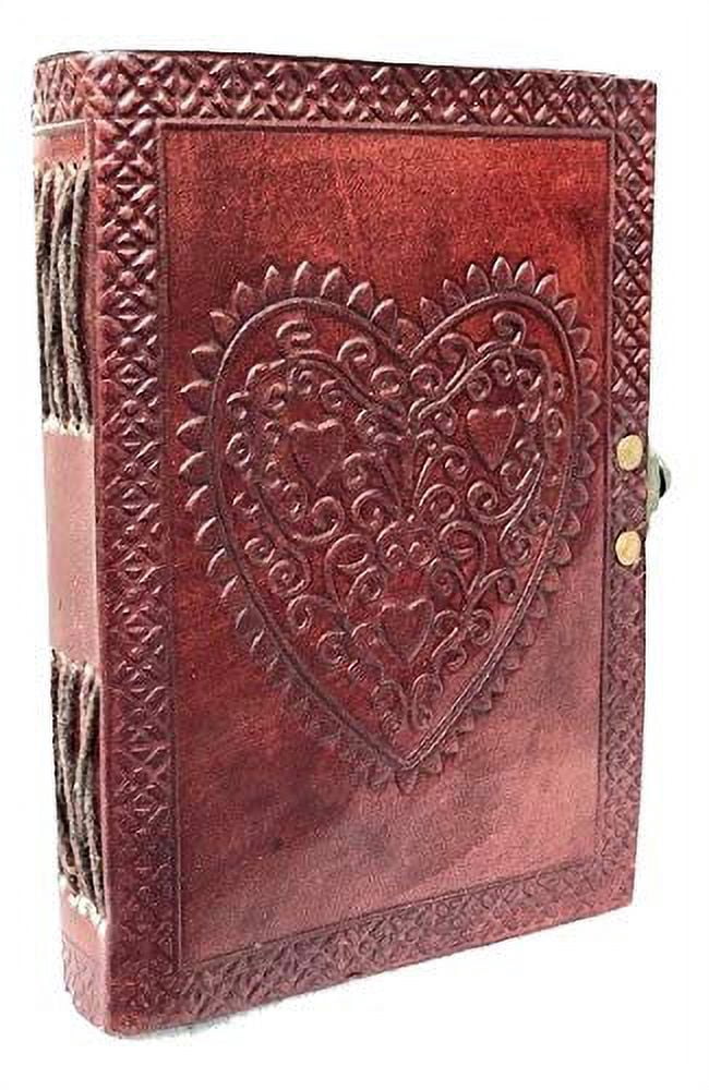 Rustic Journal Vintage Heart Lockable Blank Diary & Journal, Brown
