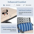 thumbnail image 4 of Costway Set of 4 Patio Swivel Bar Stool Chairs Cushioned Pillow Armrest Rocking, 4 of 7