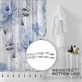 thumbnail image 4 of Blue Flowers and Grey Leaves Shower Curtain Sets,Watercolor Rose Floral Bathroom Curtains,Modern Minimalist Bath Curtain, Waterproof Fabric with 12 Hooks 72x72 Inches, 4 of 6