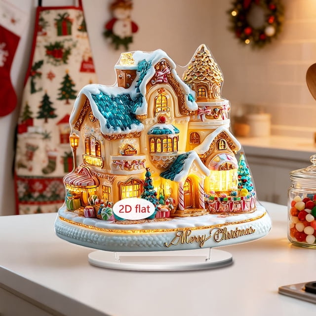 Lindo Adorno Navideño de Acrílico para Casa, Decoración Festiva para El Hogar, La Sala de Estar, El Estudio y El Escritorio