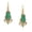 Green, variant on 1928 Jewelry Antique Inspired Black European Crystal Baguette Wire Drop Earrings