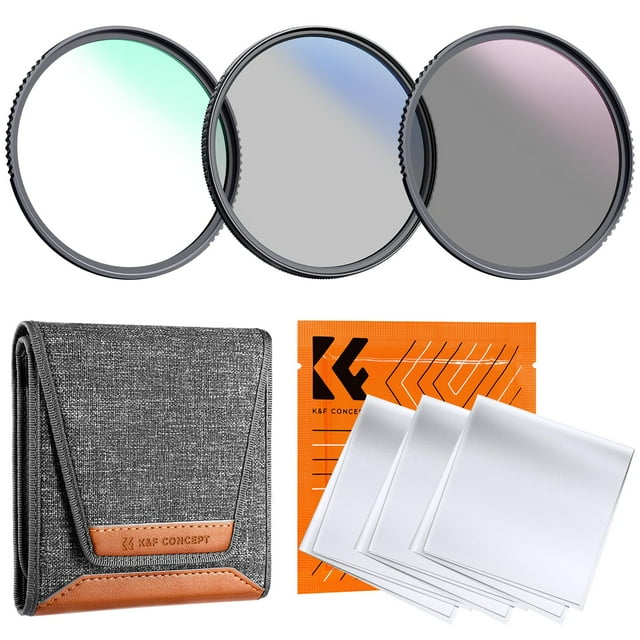 Kit de filtros de lentes K&F Concept 58 mm UV/CPL/ND (3 piezas)
