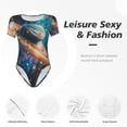 thumbnail image 4 of Kdxio Colorful Planet Universe for Women's Short-Sleeved Onesie Stylish Round Neck Pajamas Bodysuit Jumpsuit Nightwear-XX-Large, 4 of 7