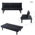 thumbnail image 5 of BSHTI Black Modern Futon Sofa bed,Faux Suede Convertible Futon Sleeper Sofa Couch for Livingroom(Black), 5 of 16