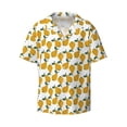 thumbnail image 2 of Lsque Yellow Pears print Men's Cuban Collar Short Sleeve Shirt Summer Beachwear Casual Button Down Fashionable Vacation Leisure Shirt-XX-Large, 2 of 7