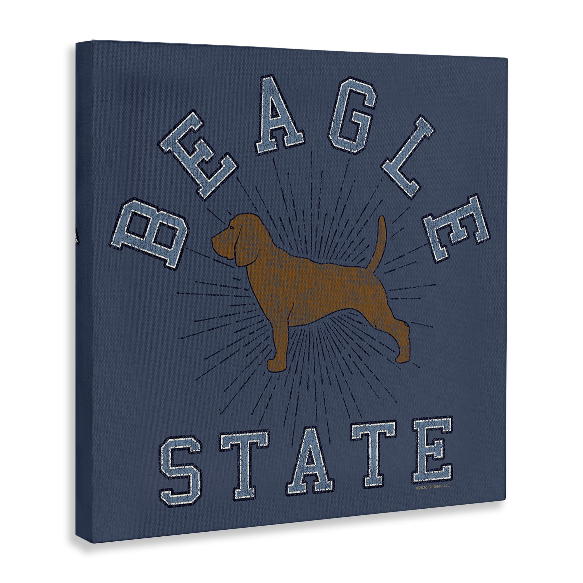 Stupell Industries Vintage Beagle State Novelty & Humor Painting Wrapped Canvas Art Print Wall Art, 17 x 17