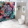 thumbnail image 7 of Orinice Flower Galaxy Sacred Geometry Bathroom Decor Set with Hooks, Colorful Luxurious Graphic Print Polyester Fabric Shower Curtain Set, 100% Polyester Waterproof Shower Curtain for Bathroom 69x72, 7 of 7