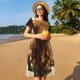 thumbnail image 4 of Balery Cow With Butterflies Lilies Vestidos sueltos de manga corta para mujer, vestidos de verano 2025, vestidos casuales de corte A con vuelo., 4 of 6