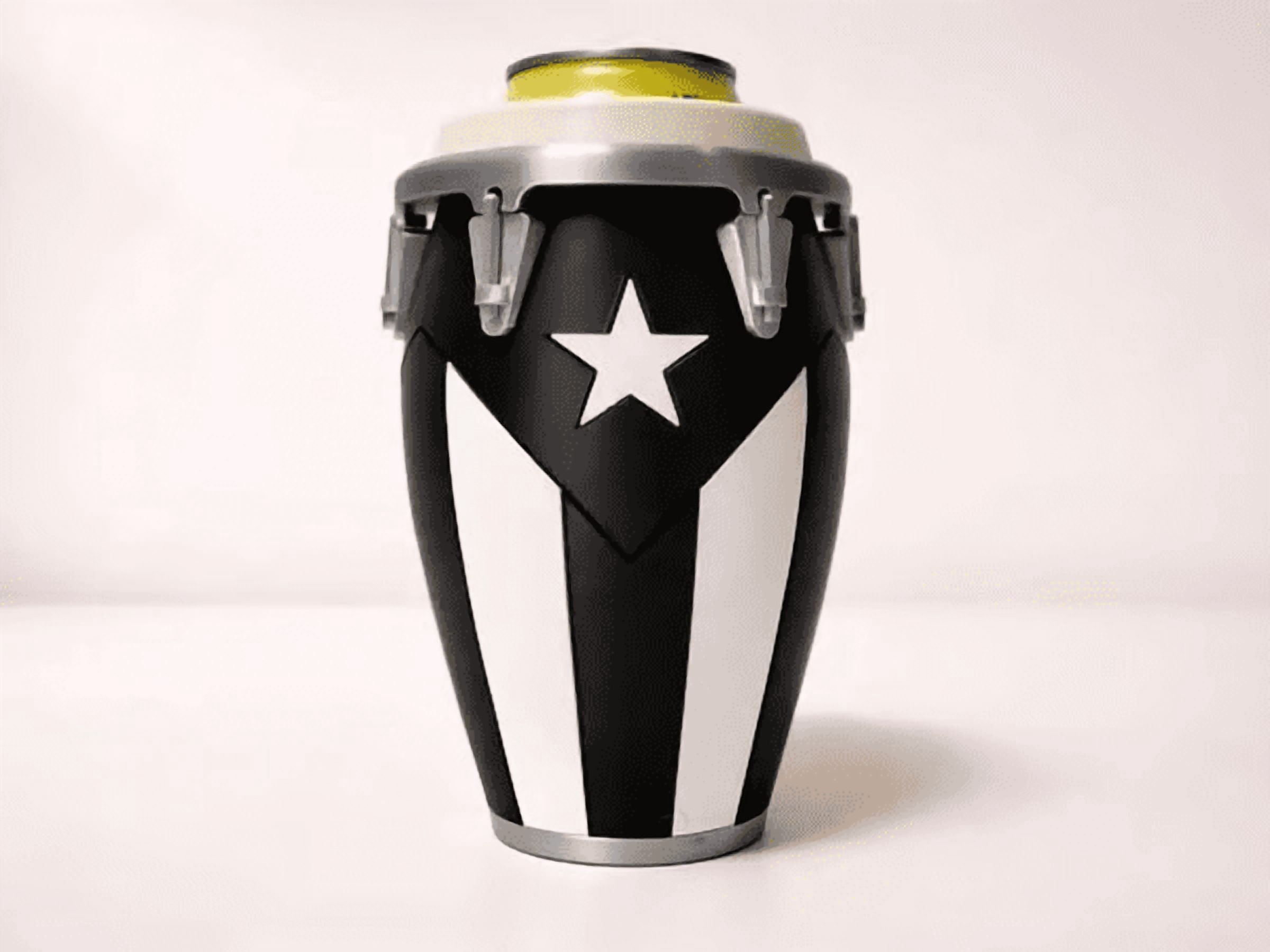 Caribbean Themed Conga-Style Can Holder, Puerto Rican & Cuban Flag Insulated Can Sleeve, Sturdy 12oz Beverage Holder Ideal Holiday Gift B
