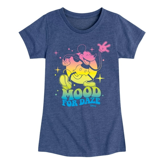 Disney - Mickey & Friends - Mood for Daze - Rainbow Color - Toddler And Youth Girls Short Sleeve Graphic T-Shirt
