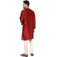 thumbnail image 6 of SKAVIJ Men's Kurta Pajama Set Embroidered Art Silk Party Dress Brown S, 6 of 6