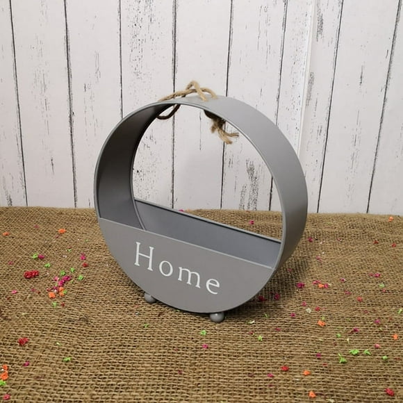 Xiao Hua Macetero de pared de metal y hierro para interior y exterior, ideal para barandillas, vallas, balcones, jardines y decoración del hogar, con ganchos desmontables (gris)