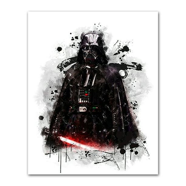 Póster para pared con dibujo animado de Darth Vader, 30 x 40 cm