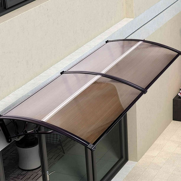Auvent de porte Marquise de porte en polycarbonate matériel en aluminium  Auvent de fenêtre 100*150cm