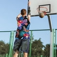 thumbnail image 5 of Naloa Tropical Palm Leaves Basketball Jersey Reversible Men's Mesh Athletic Sports Shirts Training Practice S-4XL4X-Large, 5 of 6