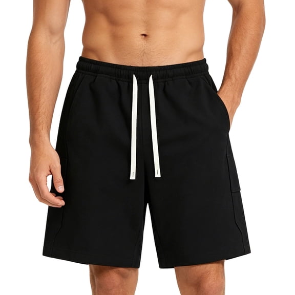Maean Mens Big and Tall Shorts High Waist Causal Dressy Short Trousers Stretch Shorts with Pockets M-5XL
