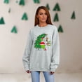 thumbnail image 5 of Ugly Christmas Sweat Shirt Women Christmas Tree Graphic 2025 Cute Xmas Holiday Long Sleeve Pullover Light Gray XXL, 5 of 5
