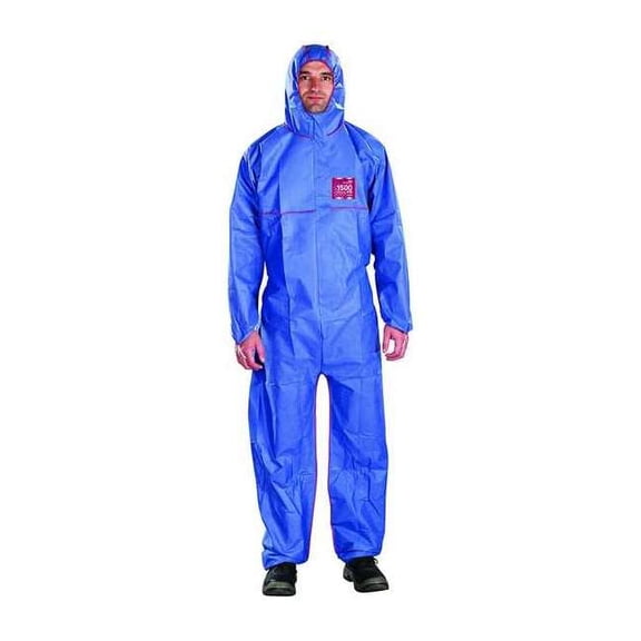 Microchem Hooded Coverall,Serged,Navy,2XL,PK25 NR17-S-92-111-06