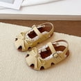 thumbnail image 6 of Zshosam Girl Sandals Girls Sandals Open Toe Flat Sandals for Girls Shiny Princess Party Shoes Size 8.5,(Yellow Toddler 8.5), 6 of 8