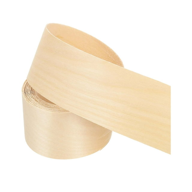 Bisel de Uxcell, Cinta de Chapa de Madera Pre-pegada con Adhesivo Termofusible para Restauración de Muebles Abeto 2 pulgadas x 10 pies