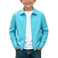 thumbnail image 6 of Mooqilaa Boys Lightweight Jackets, Long Sleeve Outdoor Stand-up Collar Zip up Kids Windbreaker Light Blue Size 14-15 T, 6 of 7