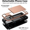 thumbnail image 2 of Case Compatible with iPhone 15 Pro Max with Card Holder Dual Layer Shockproof Wallet Phone Case Hidden Card Slot Sliding Protective Hard Back Slim Case for iPhone 15 Pro Max 6.7'' Rose Gold, 2 of 14