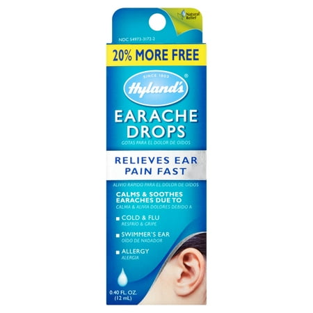 Hyland's Earache Drops, 0.40 fl oz (Best Over The Counter Ear Drops For Pain)