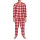 thumbnail image 3 of Balery Red Checkboard Pijama para Hombre de Dos Piezas con Manga Larga, Conjunto de Dormir y Descanso Suave con Bolsillos-XX-Large, 3 of 7