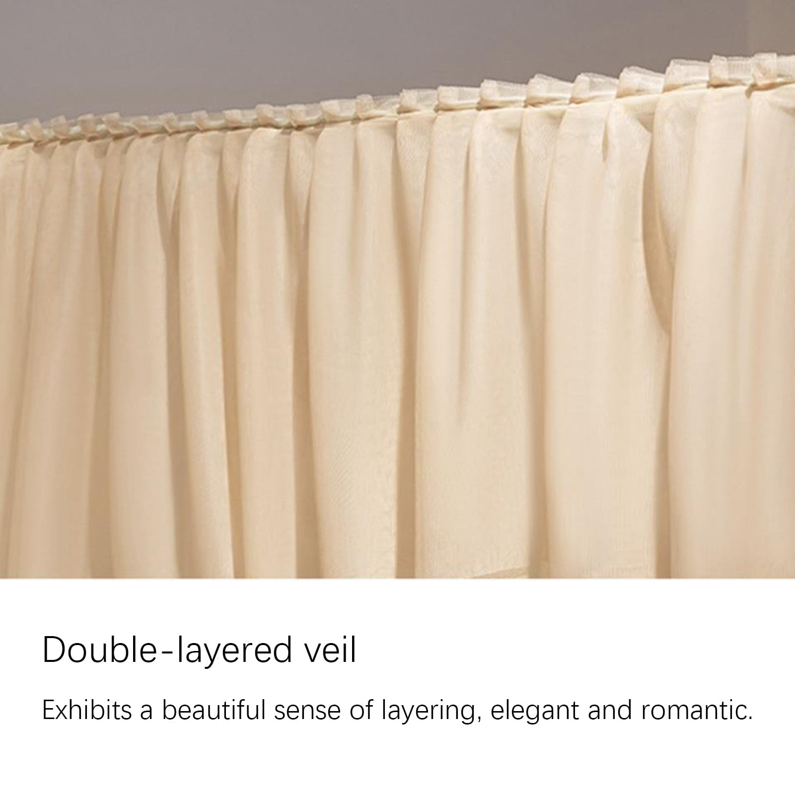 4 Corners Post Canopy Bed Curtains for Adults,3 Openings Mosquito Net with Metal Bracket Princess Style Bedroom Decoration Accessories for Girls Bed Adult Bedroom Kids Rooms