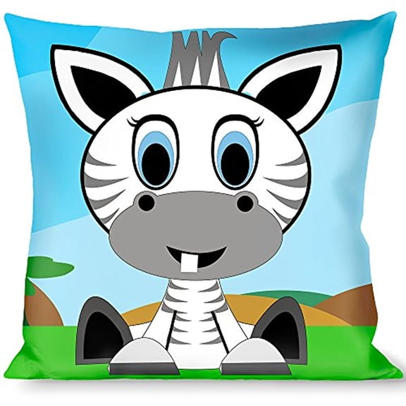 Buckle-Down Throw Pillow - Zebra Cartoon