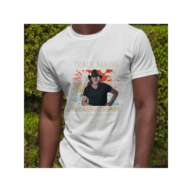Trace Adkins Men's 180g Pure Cotton T-shirt Short Sleeved Round Neck, Sweat Absorbing, Breathable And Comfortable White Color