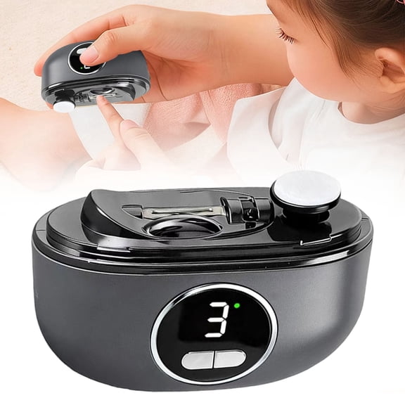 Electric Nail Clipper, Dark Gray - Upgraded Automatic Nail Clipper with Large Display & 3 Adjustable Speeds for Infants, Men, Women, Seniors & All Nail Thicknesses, Nail Clippers Easter Mother'S