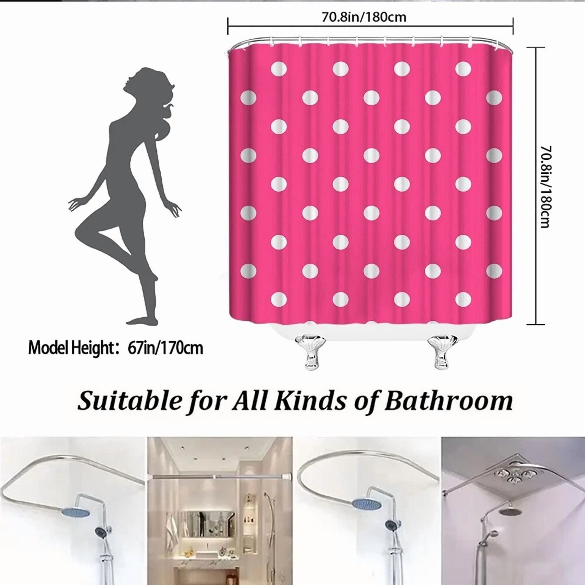 BUTTERFLY- 1Pc Shower Curtain -Polyester Fabric- 70.8X70.8 Inches With Hooks-1367Bl