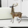 thumbnail image 6 of Baoblaze Deer Statues Reindeer Figurines Nordic Imitation Rattan Miniature Ornaments Deer Sculptures for Table Office Shelf Decor Gift standing, 6 of 8